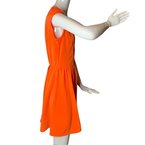 H&M Dress Sleeveless V-Neck Zipper in Front Orange Size 8 - Picture 4 of 14
